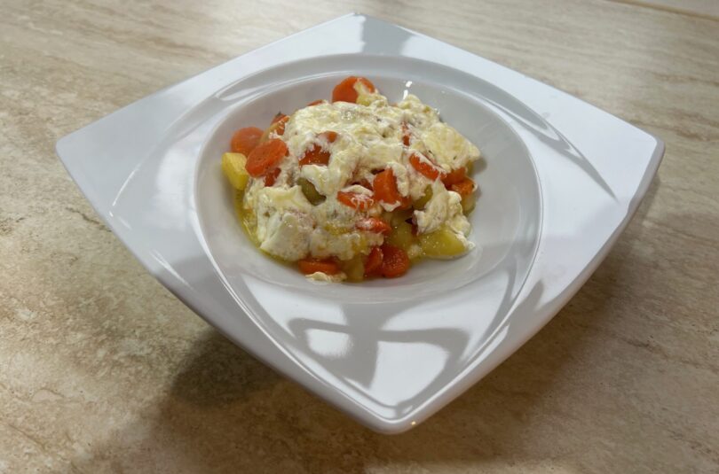 Kartoffel-Topf mit Käse-Creme