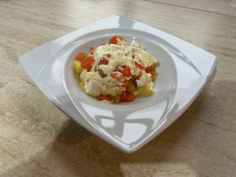 Kartoffel-Topf mit Käse-Creme